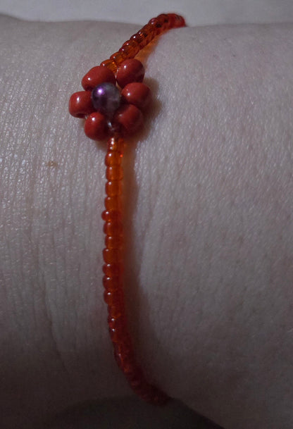 Red Flower Bracelet