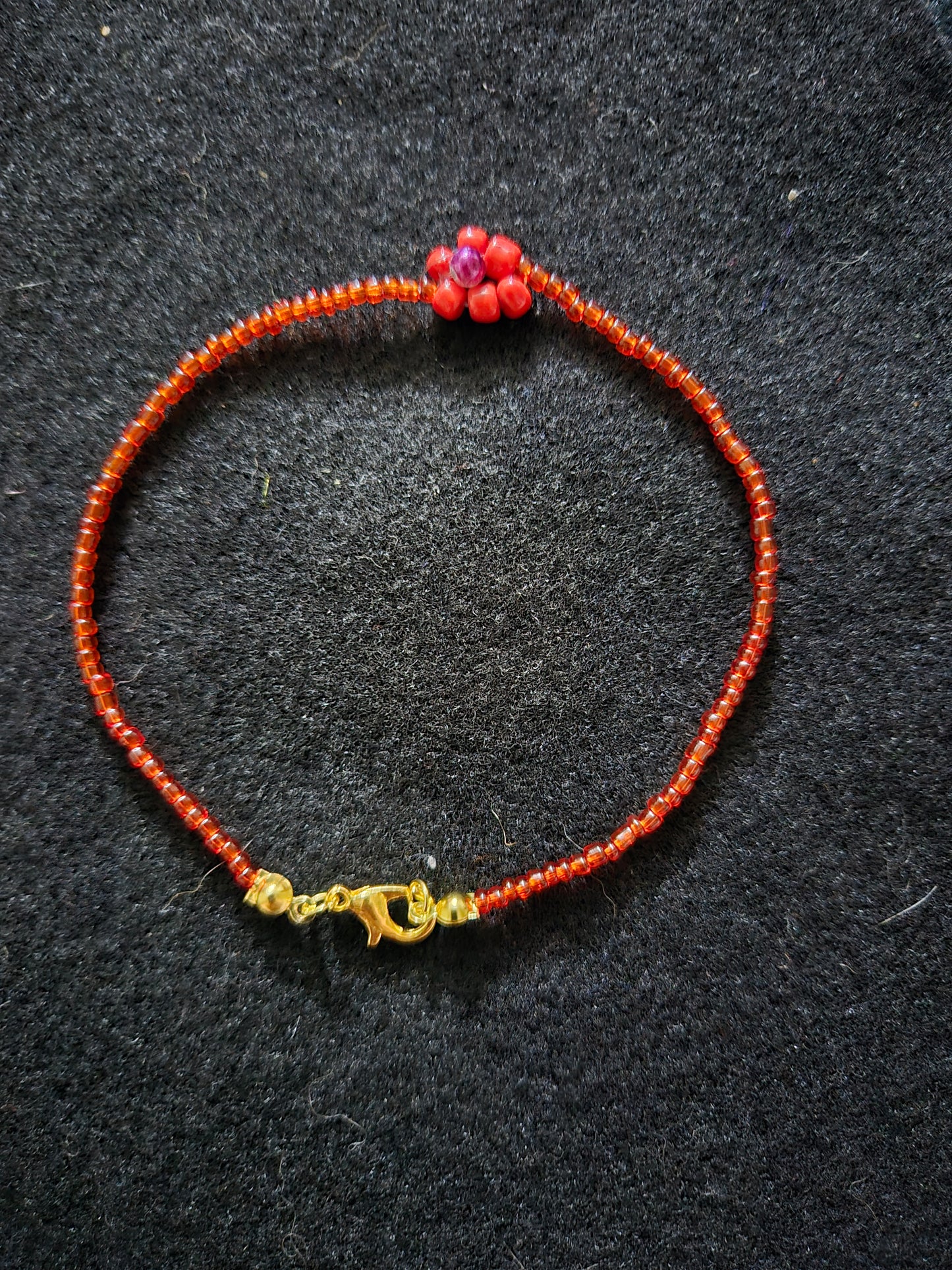 Red Flower Bracelet