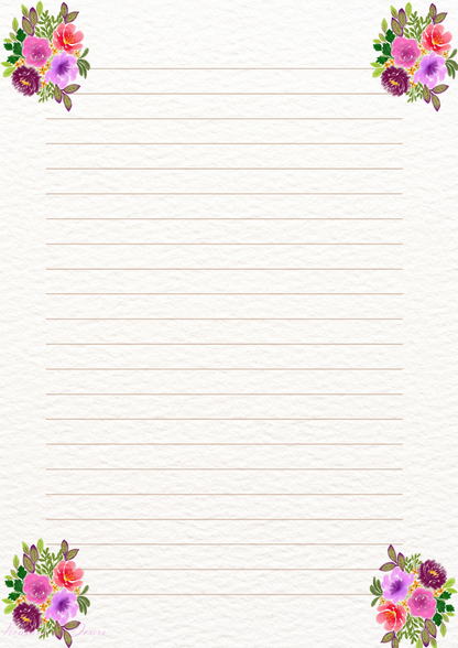 Flowers Galore Stationary Set Digital Download