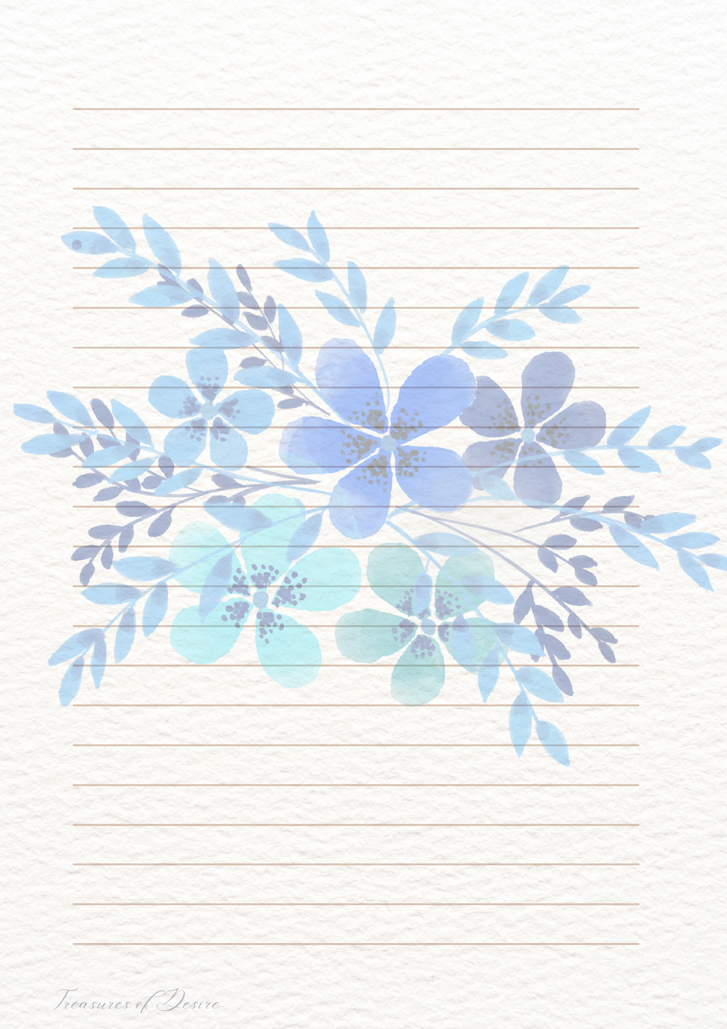 Flowers Galore Stationary Set Digital Download