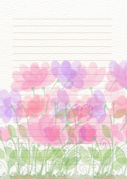 Flowers Galore Stationary Set Digital Download