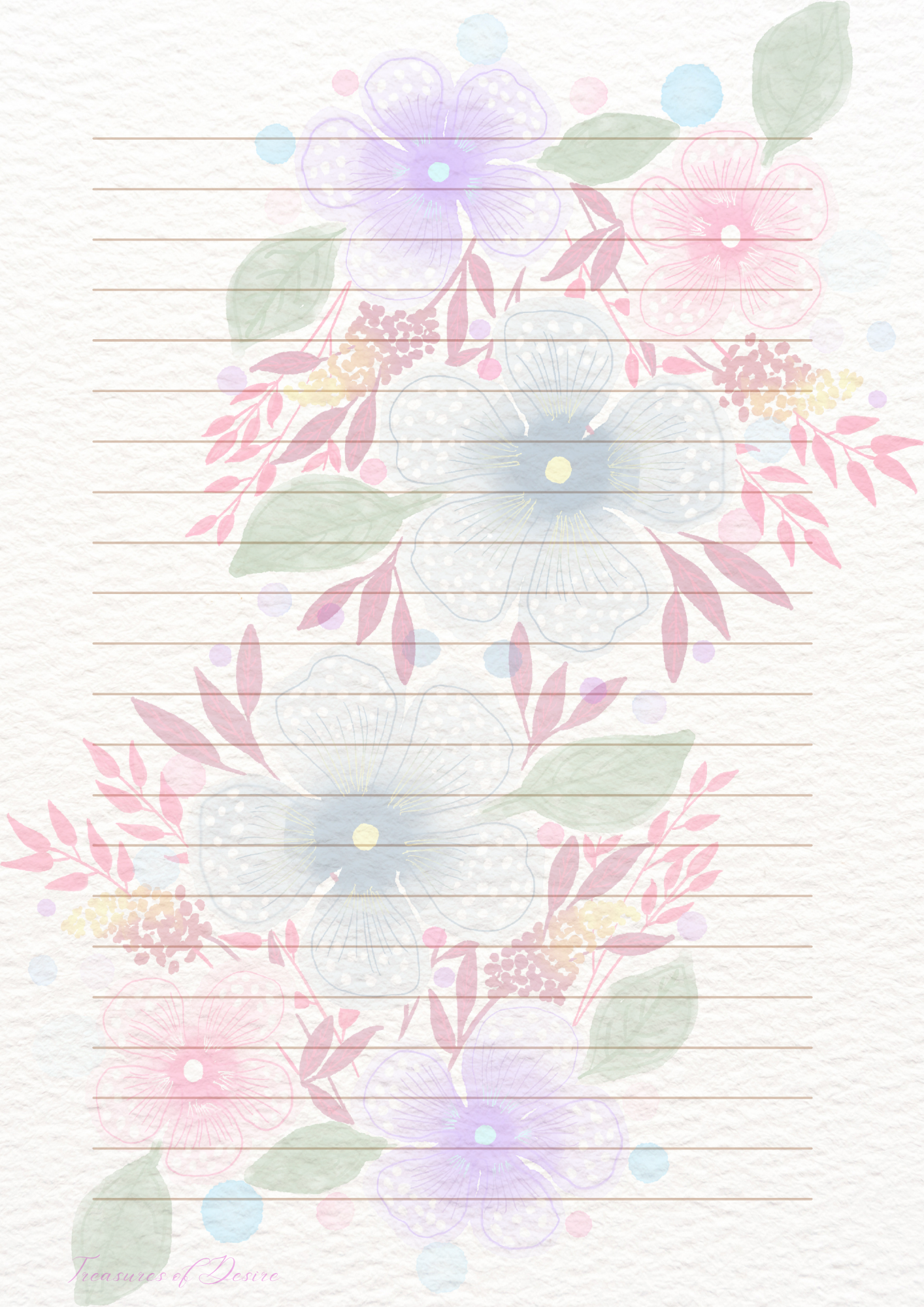 Flowers Galore Stationary Set Digital Download