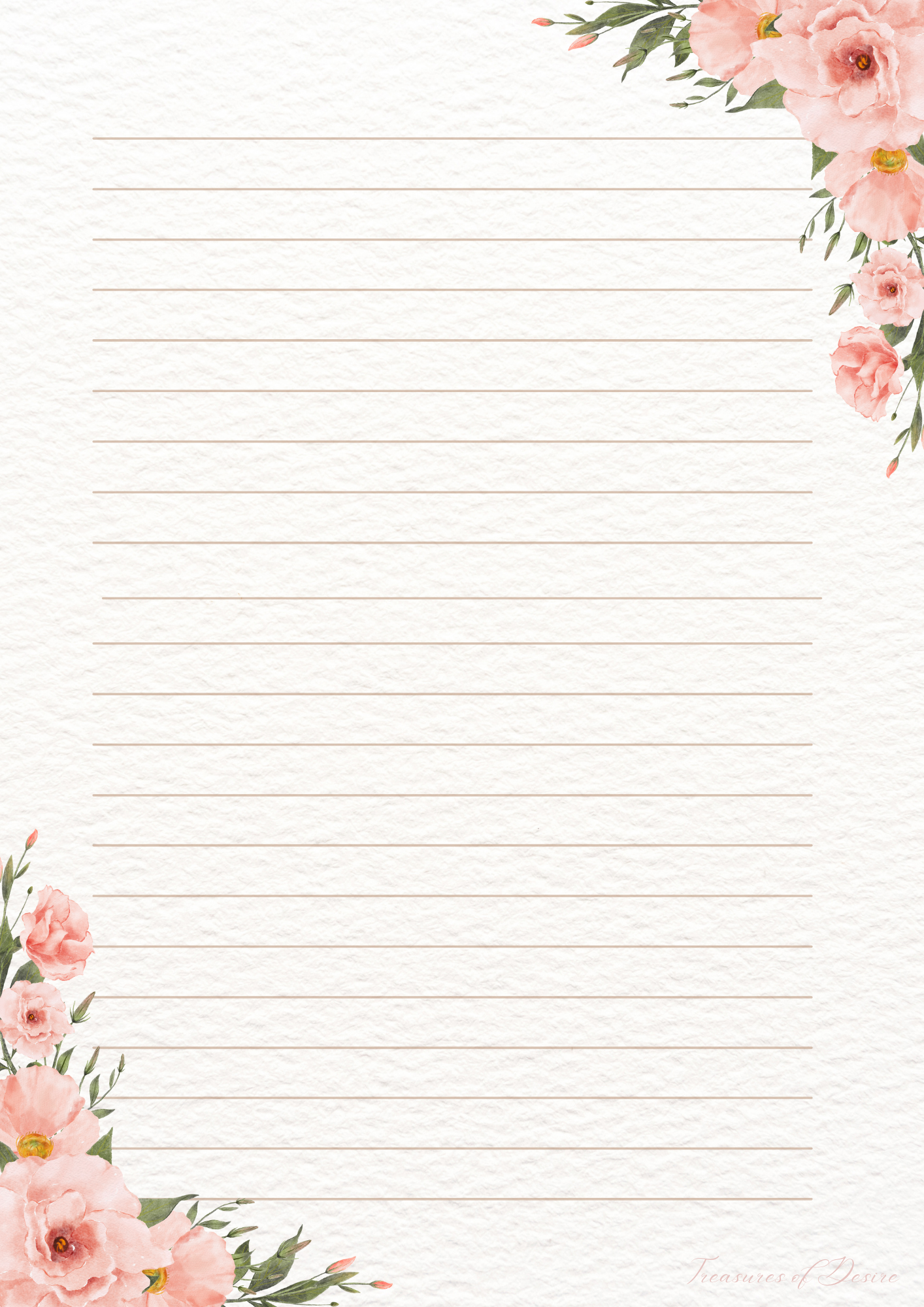 Flowers Galore Stationary Set Digital Download