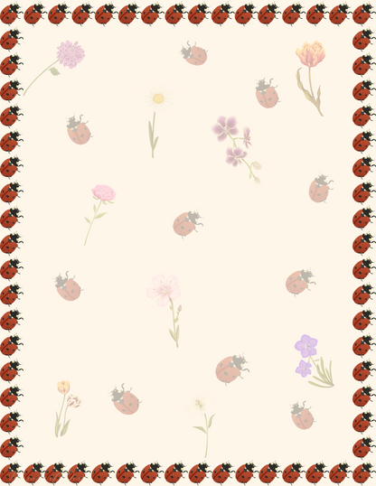 Lady bug Stationary Set Digital Download