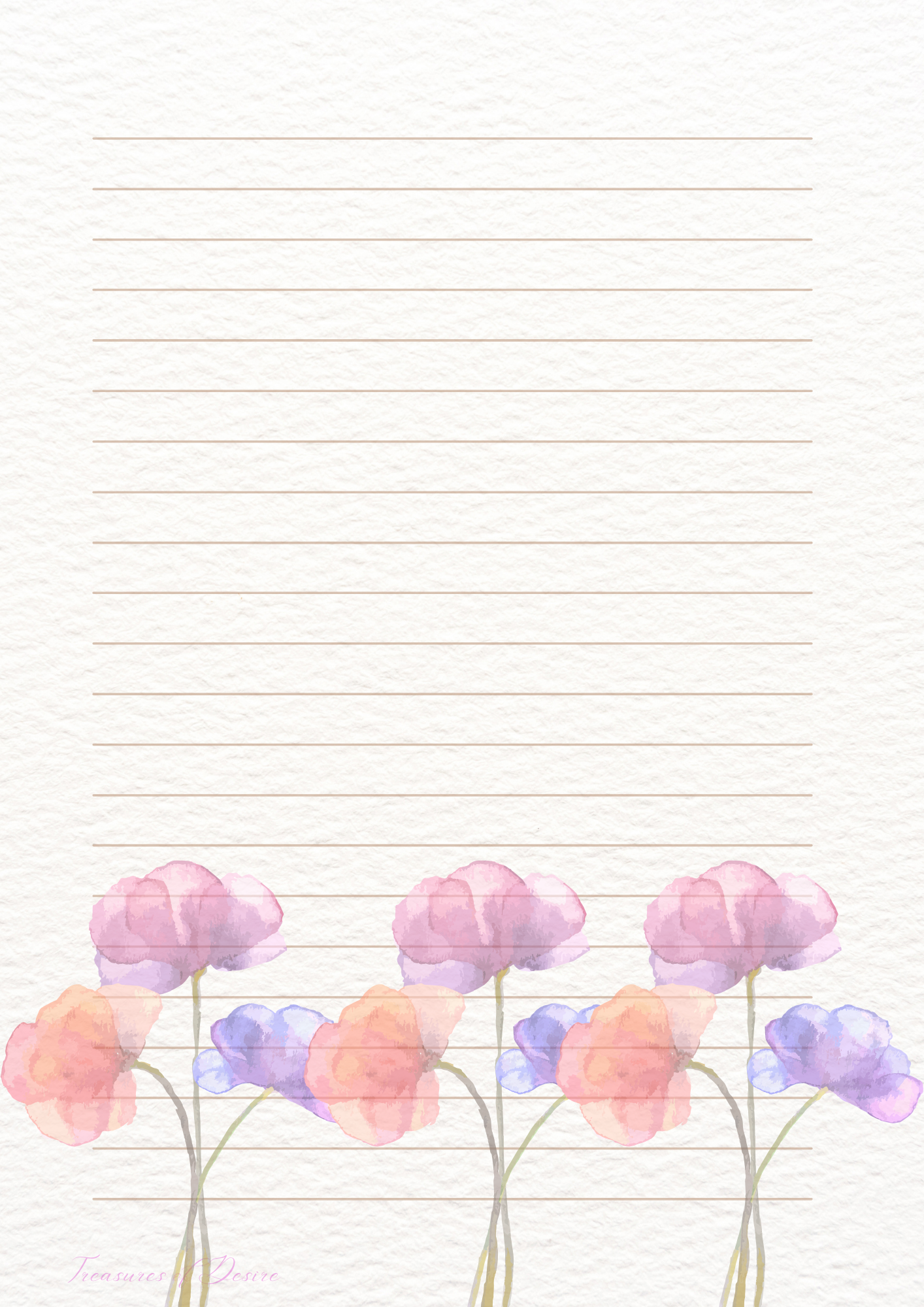 Flowers Galore Stationary Set Digital Download