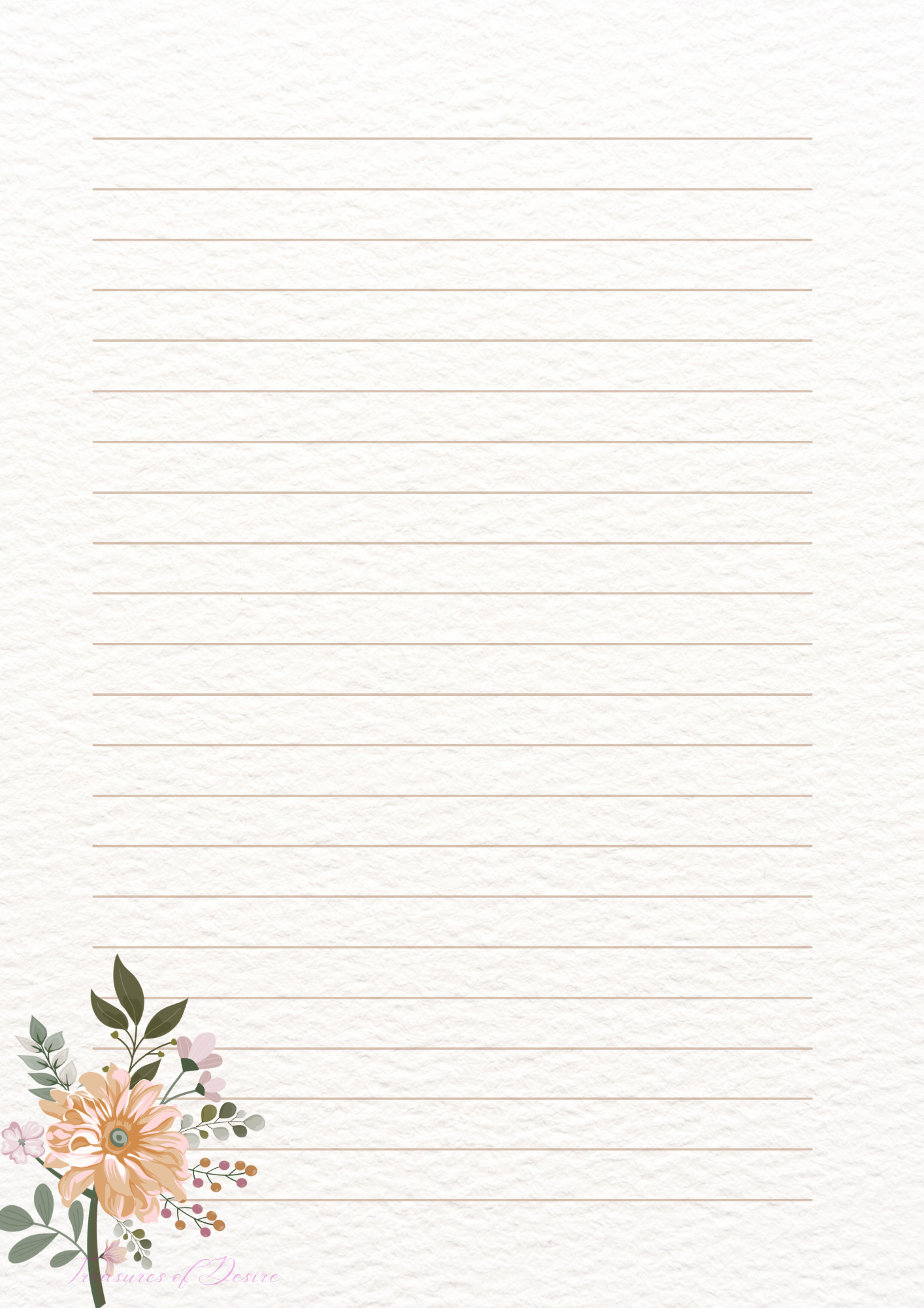 Flowers Galore Stationary Set Digital Download