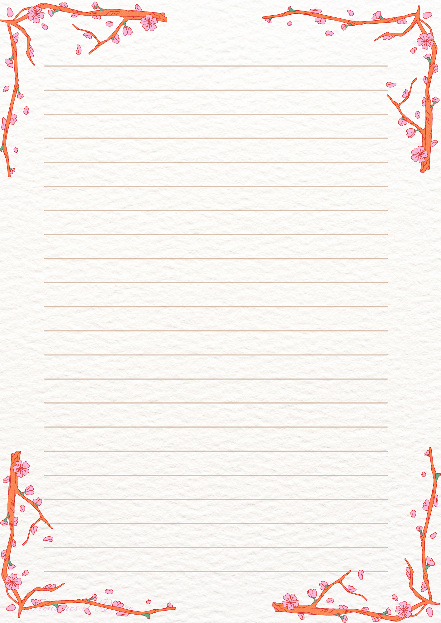 Flowers Galore Stationary Set Digital Download