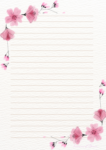 Flowers Galore Stationary Set Digital Download