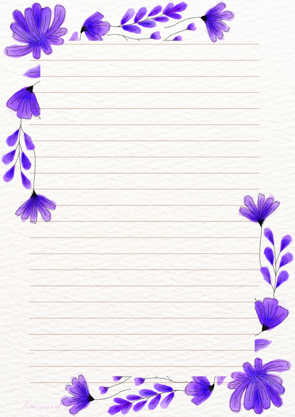 Flowers Galore Stationary Set Digital Download