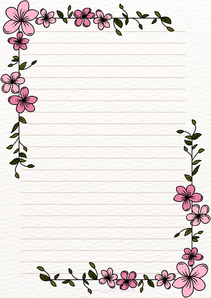 Flowers Galore Stationary Set Digital Download