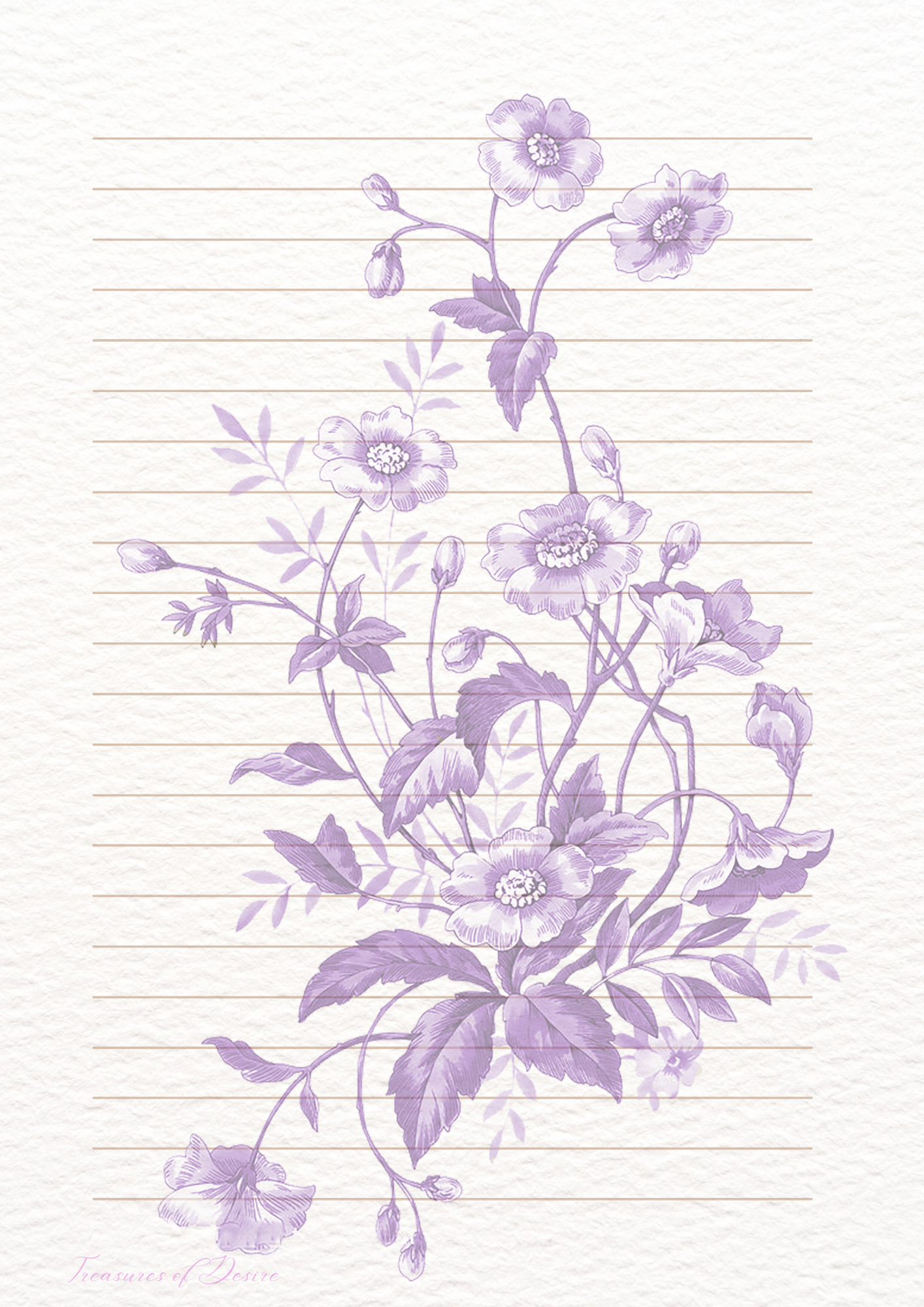 Flowers Galore Stationary Set Digital Download