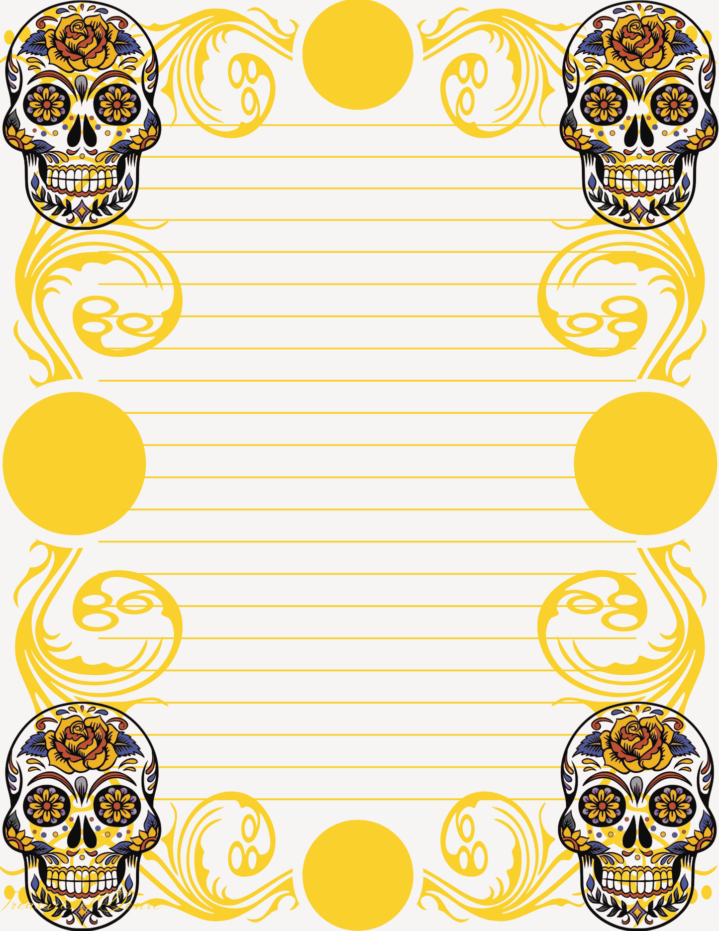 Skull Stationary Set Lined and Unlined Digital Download