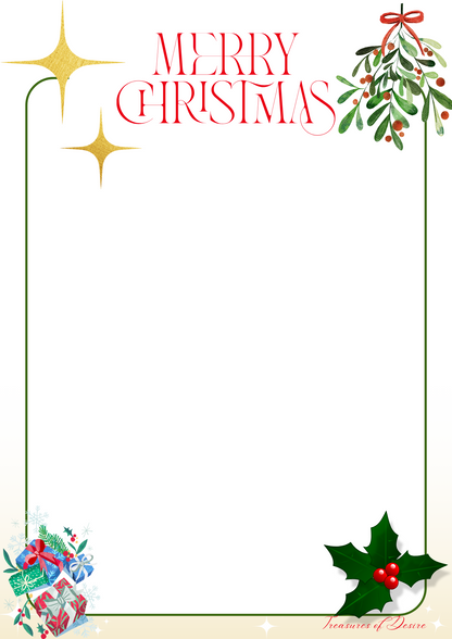 Merry Christmas Stationary Set Digital Download