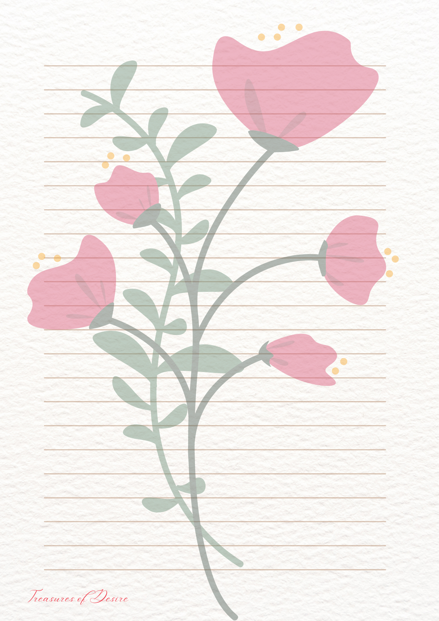 Flowers Galore Stationary Set Digital Download