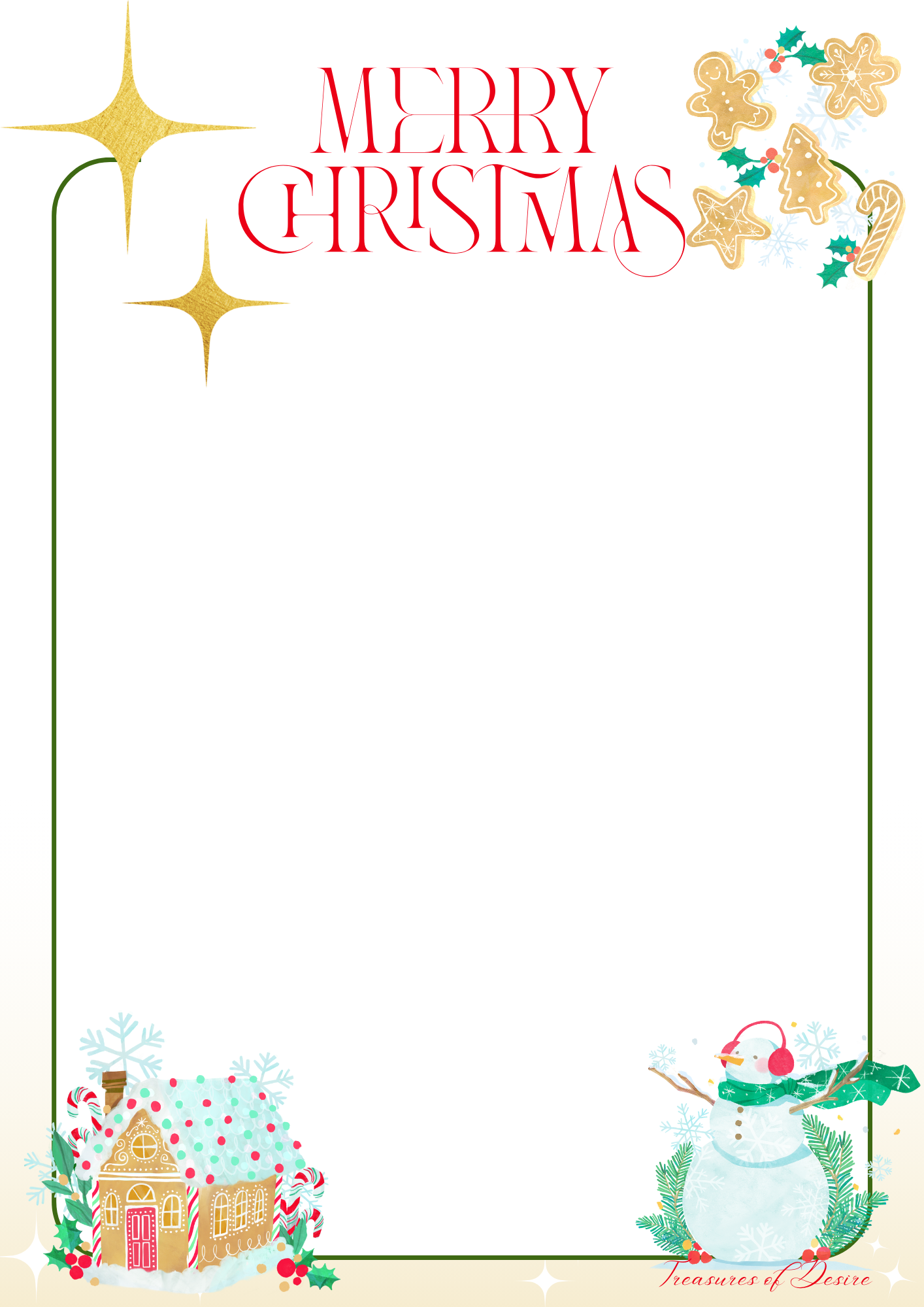 Merry Christmas Stationary Set Digital Download