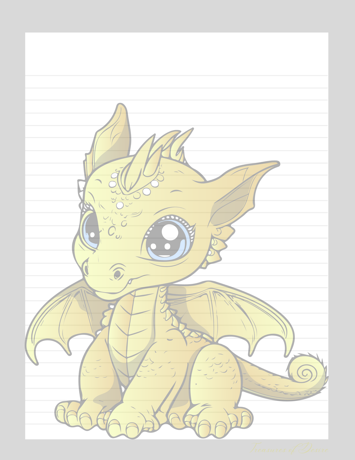 Baby Dragon Stationary Set Digital Download