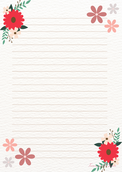 Flowers Galore Stationary Set Digital Download