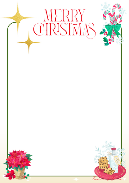 Merry Christmas Stationary Set Digital Download