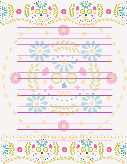 Skull Stationary Set Lined and Unlined Digital Download