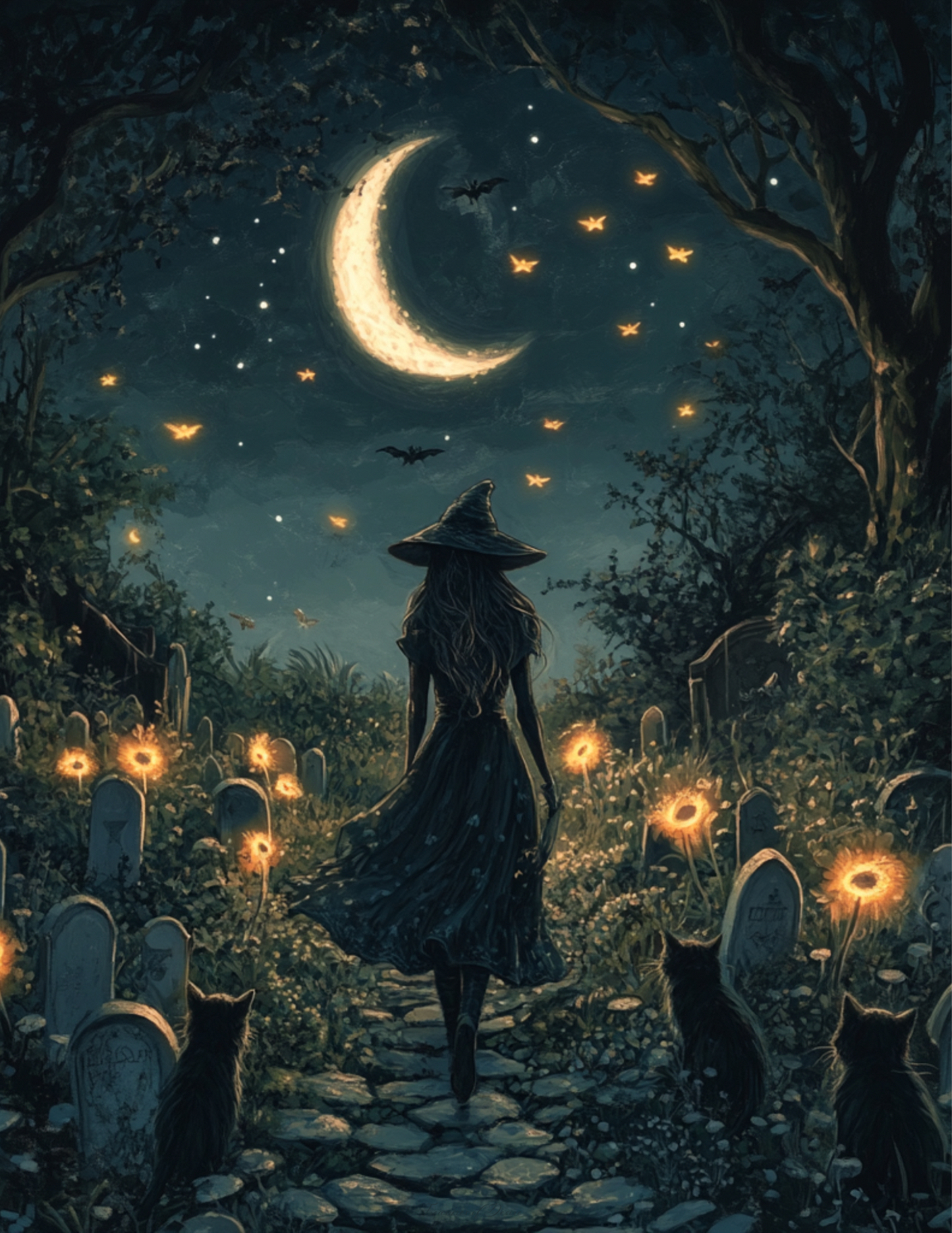 Cemetary Stroll Poster Print