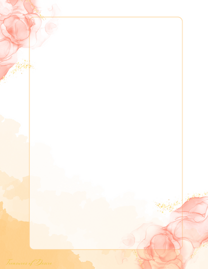 Floral Watercolor Stationary Set Digital Download