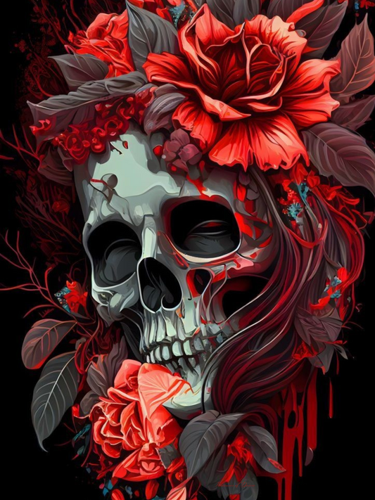 Flowery Skull Poster Digital Download