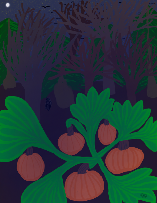Moonlit Pumpkin Grove