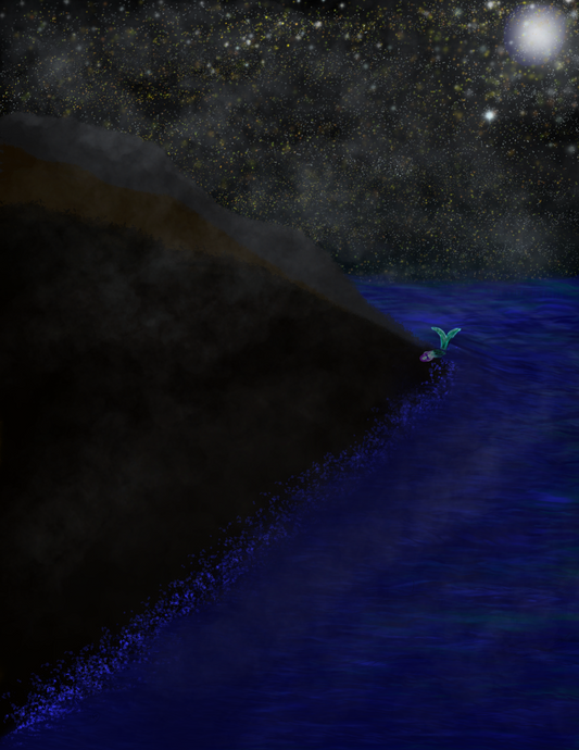 Moonbound Tide | Mermaid Under the Star-Woven Sky