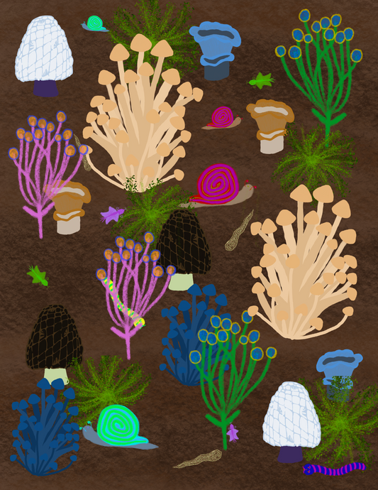 Whispers Beneath the Soil – Enchanted Forest Floor Art Print