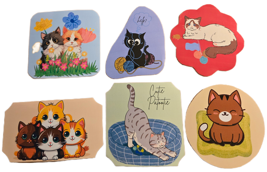Cute Kitties Sticker Collection – 3x3 Glossy Waterproof Vinyl Stickers