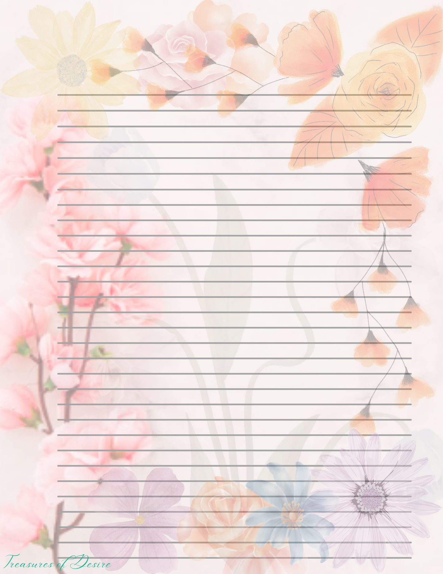 Floral Nature Stationary