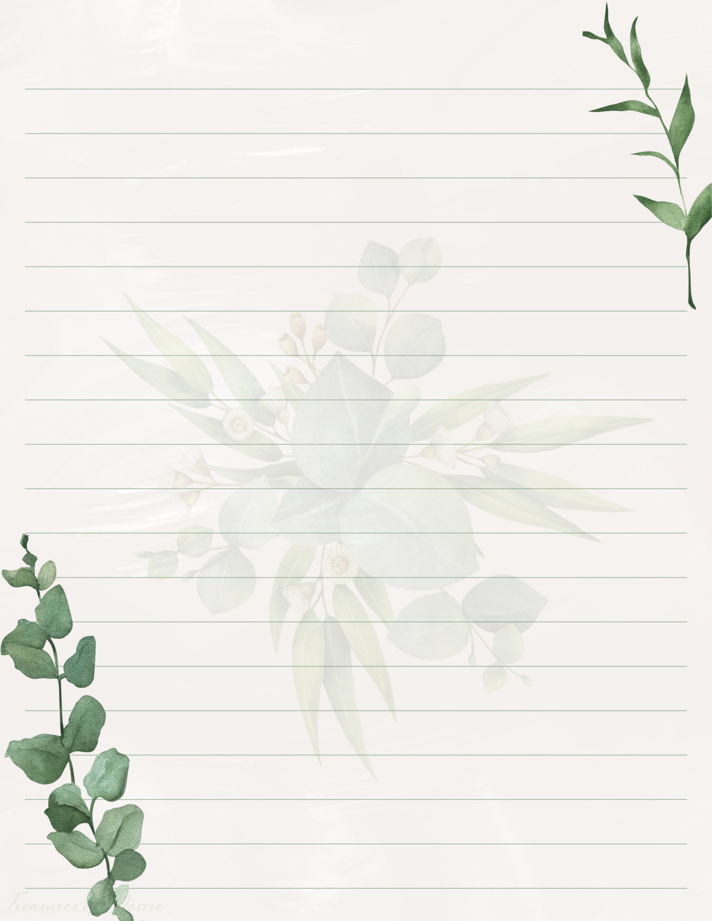 Beigh Leaf Stationary Digital Download