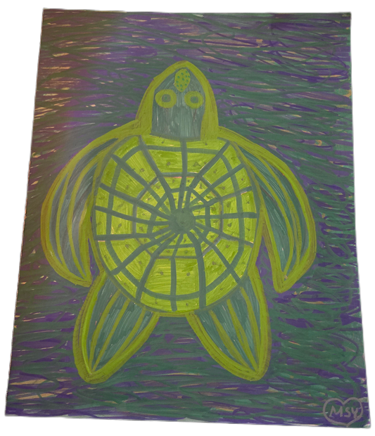The Tortuga | Original 8x10 Mixed Media Painting