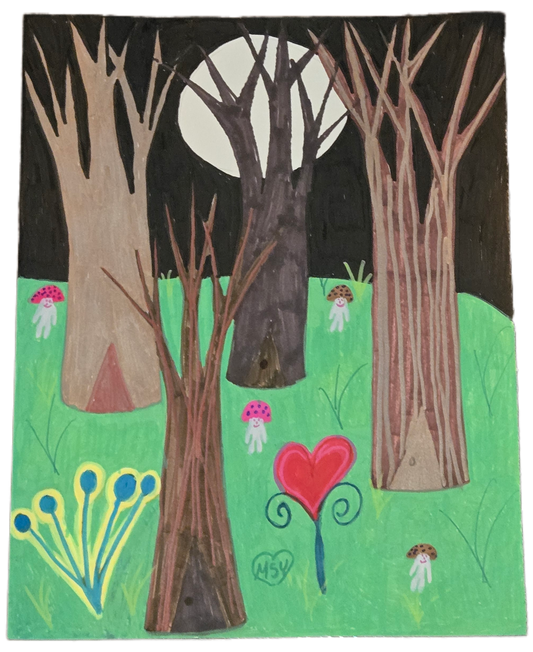 Mycelium Creatures: The Silver Moon's Power Source (Monumental Magical Art)