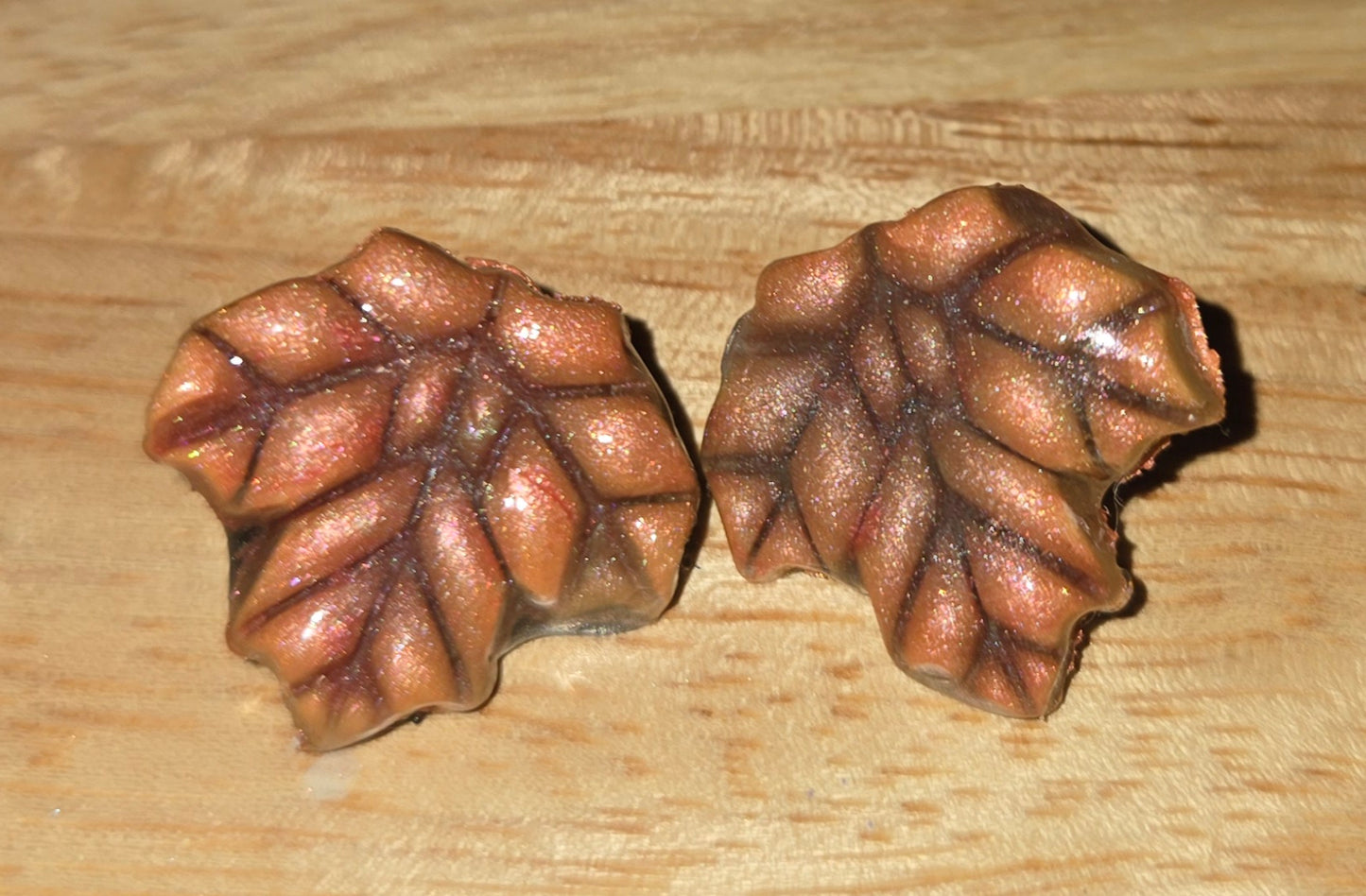 Five-Piece Enchanted Autumn Maple Leaf Stud Collection | Polymer Clay Bundle