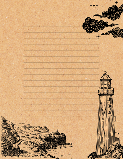 Vintage Coastline Stationary Set Digital Download