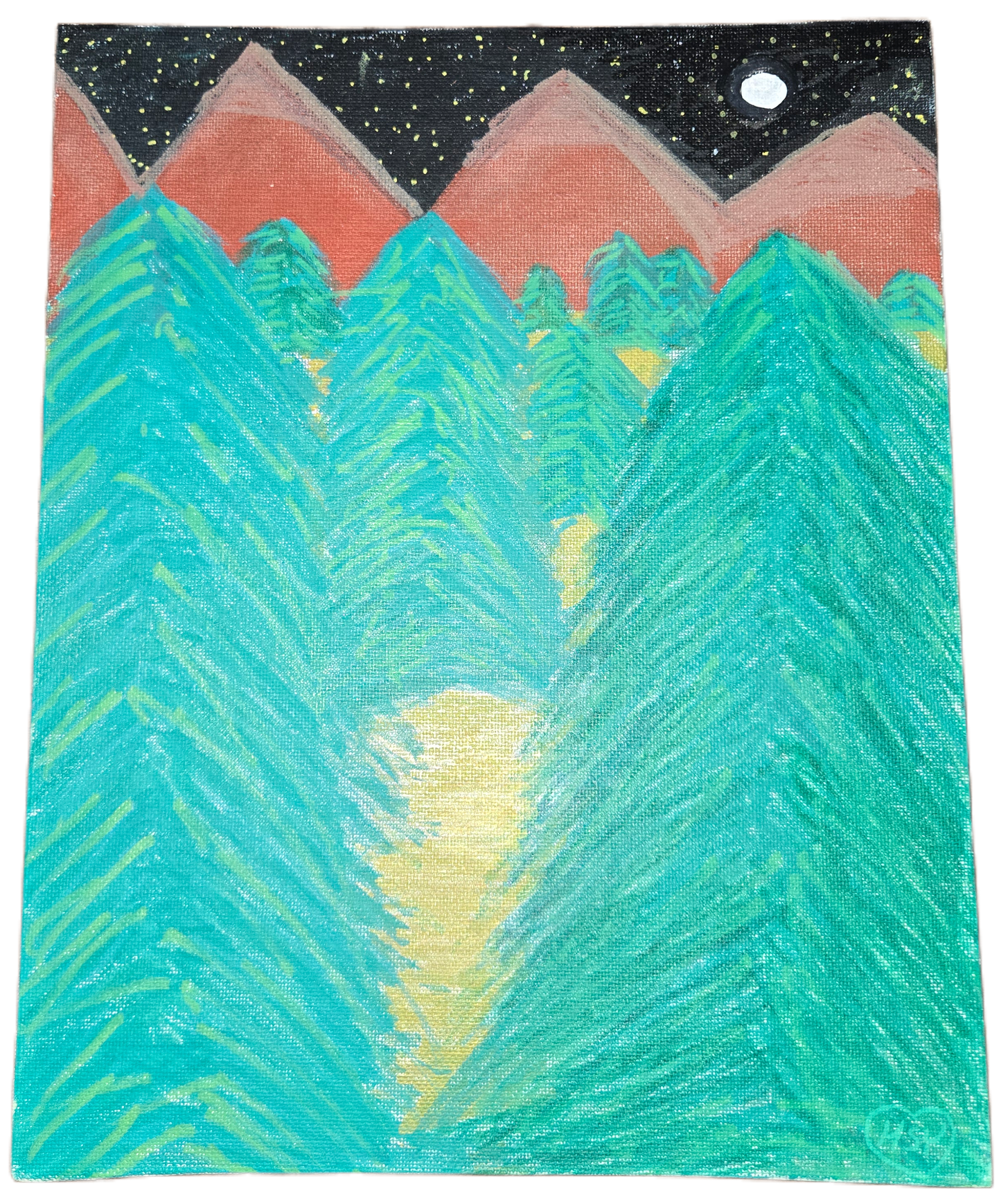Mystic Evergreen Woods - 8" x 10" Original Canvas Art