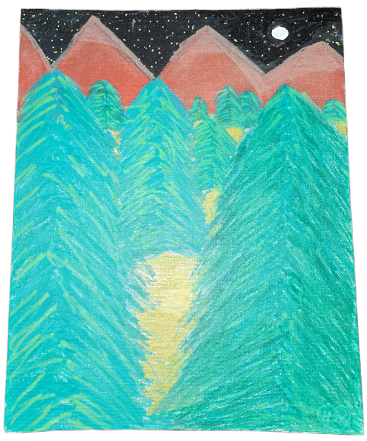 Mystic Evergreen Woods - 8" x 10" Original Canvas Art