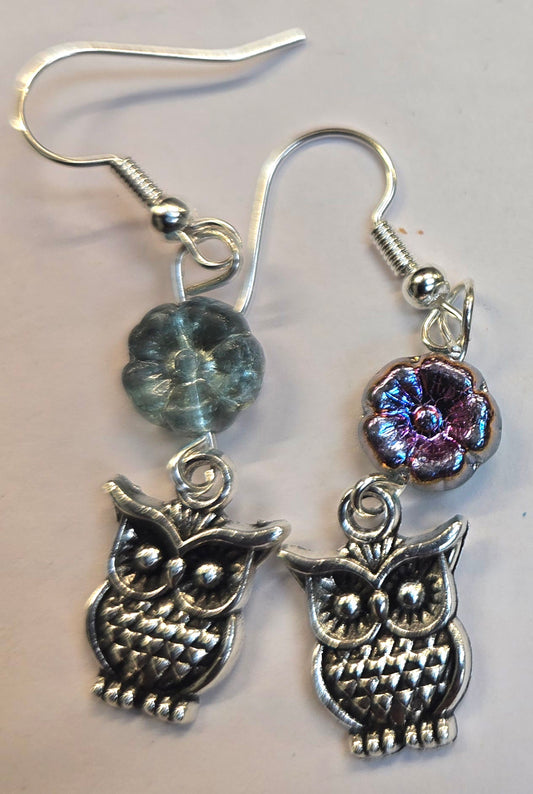 Shimmering Owls Danglers