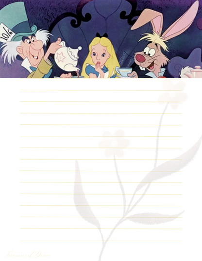 Alice in Wonderland Stationary Set Digital Download