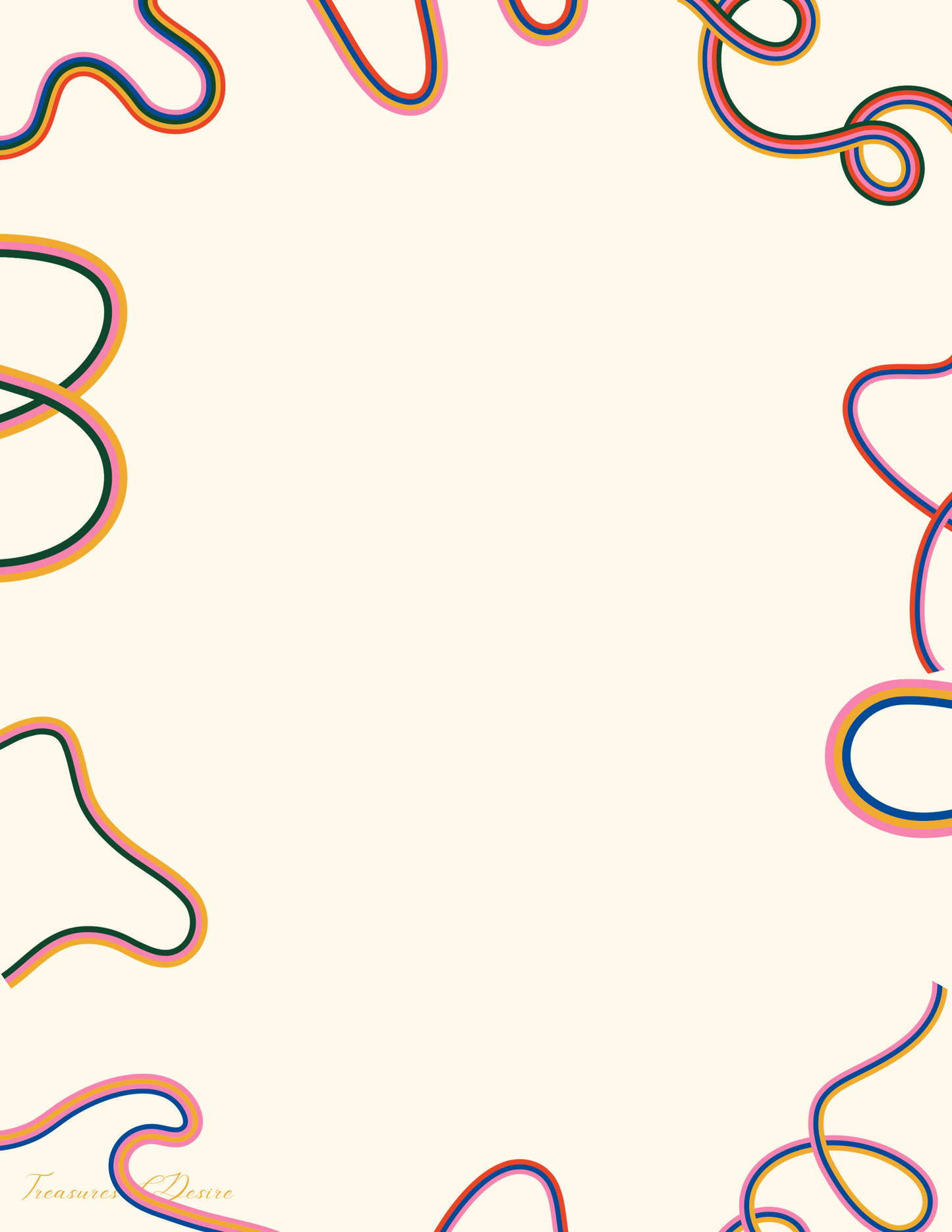 Abstract Lines, Squiggles, and Shapes Stationary Set Digital Download