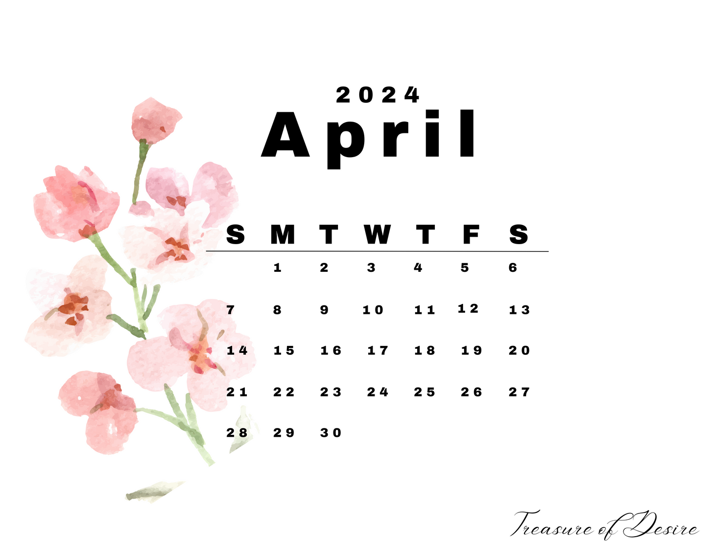 2024 Nature Calendar Digial Download