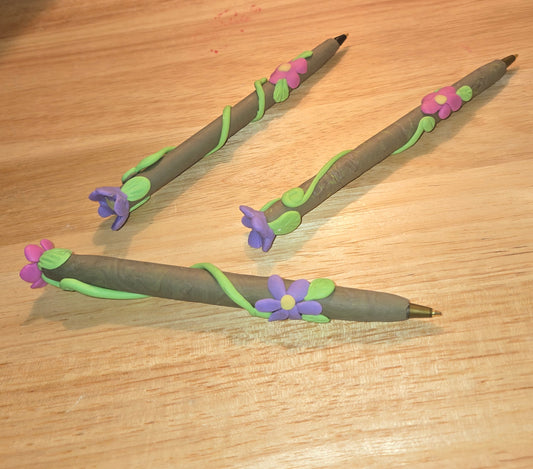 ENCHANTED FOREST ART PEN (Hand-Sculpted Polymer Clay)