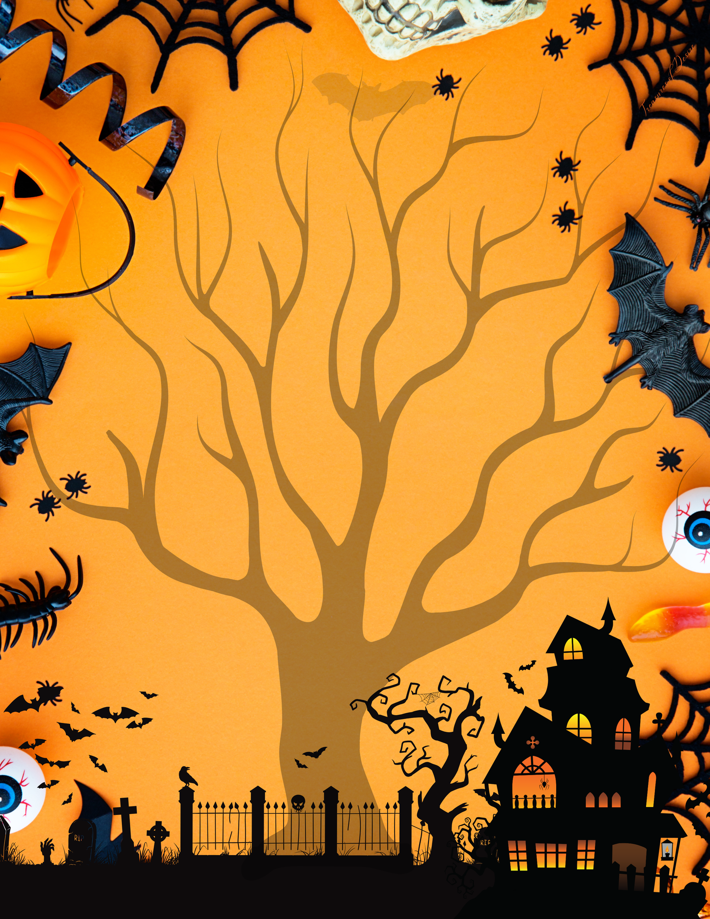Spooky Halloween Stationery Set – 30 Physical Sheets | 8.5 x 11 in