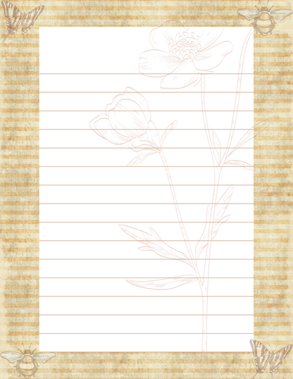 Pollinator Vintage Stationary Set Digital Download