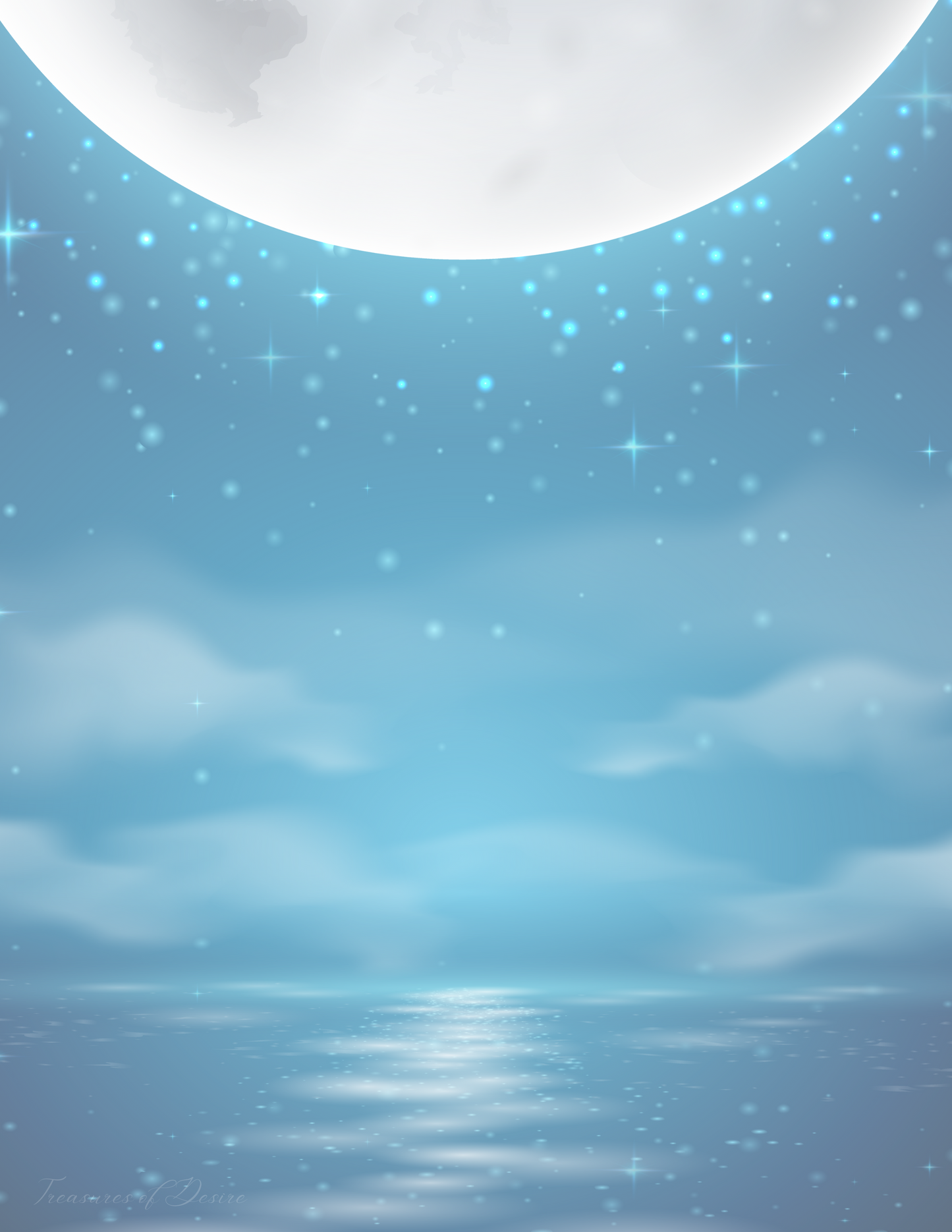 Gloruous Ocean and Moon Stationary Set Digital Download