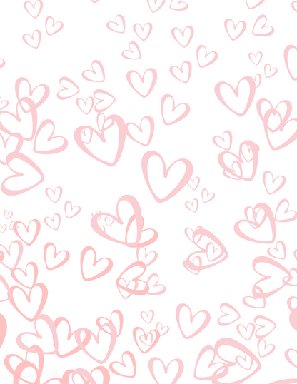 Hearts Stationary Set Digital Downlaod