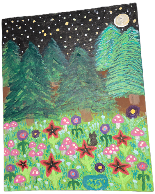 The Midnight Menagerie: An Original Acrylic on Canvas
Product Description