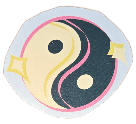 Equilibrium: The Pink & Charcoal Yin-Yang Sticker
