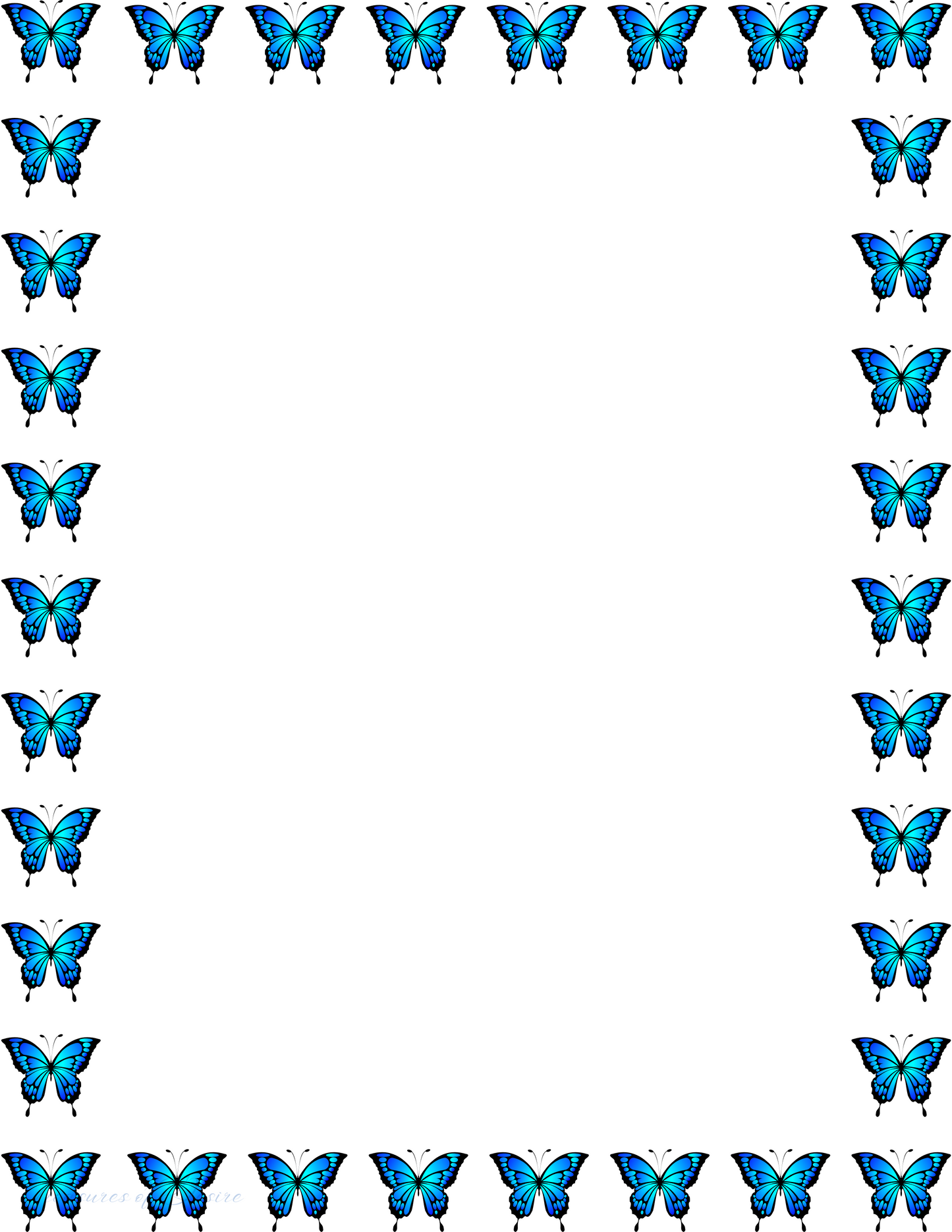 Blue Butterfly Stationary Set